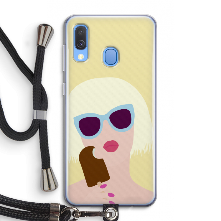 Ice cream: Samsung Galaxy A40 Transparant Hoesje met koord