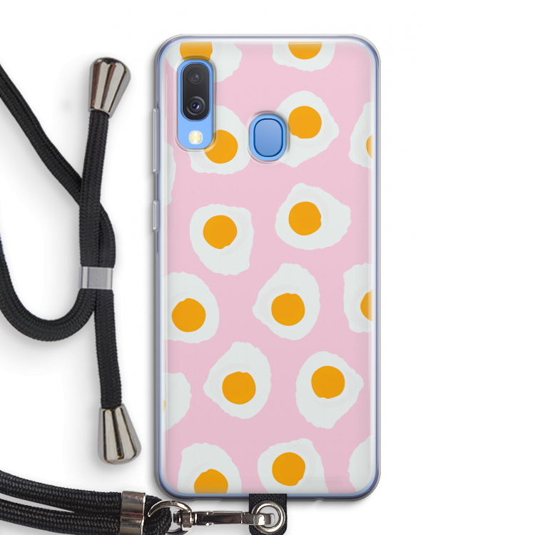 Dancing eggs: Samsung Galaxy A40 Transparant Hoesje met koord