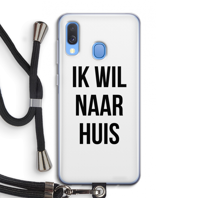 Ik wil naar huis: Samsung Galaxy A40 Transparant Hoesje met koord