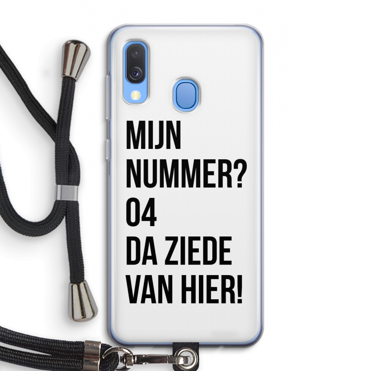 Da ziede van hier: Samsung Galaxy A40 Transparant Hoesje met koord
