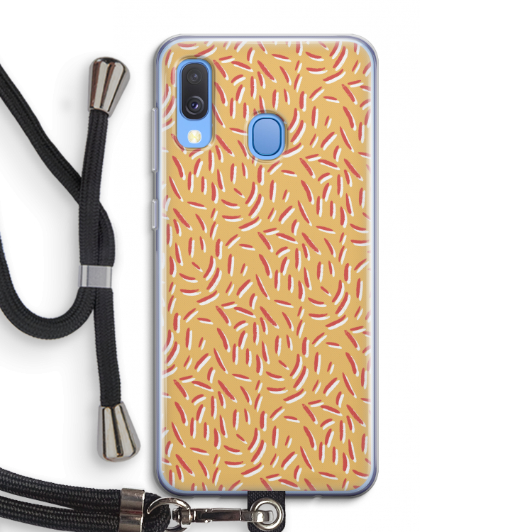 Camouflage: Samsung Galaxy A40 Transparant Hoesje met koord