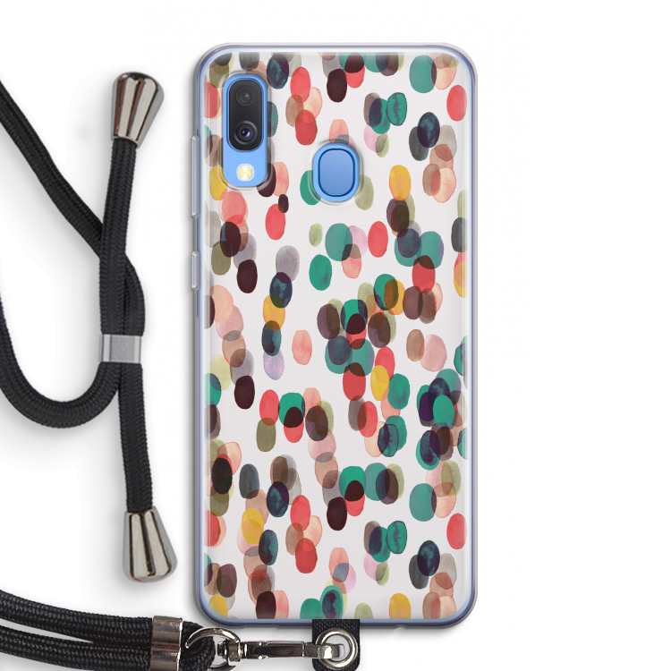 Tropical Dots: Samsung Galaxy A40 Transparant Hoesje met koord