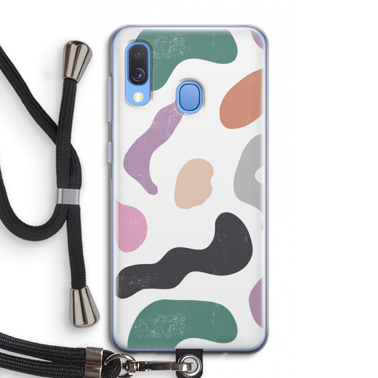 Memphis Shapes: Samsung Galaxy A40 Transparant Hoesje met koord