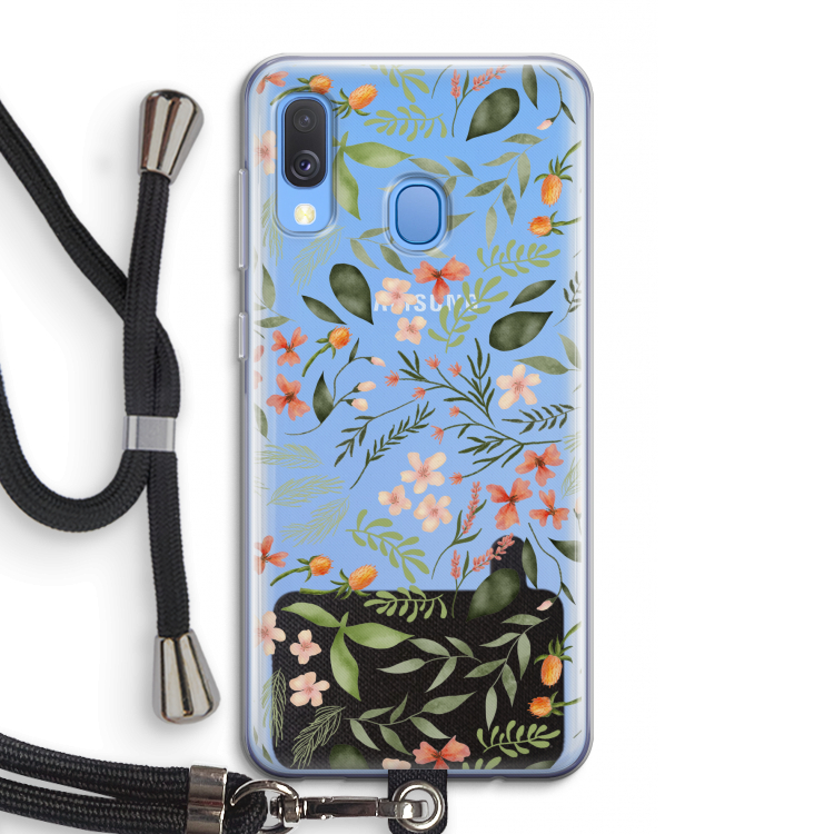 Sweet little flowers: Samsung Galaxy A40 Transparant Hoesje met koord