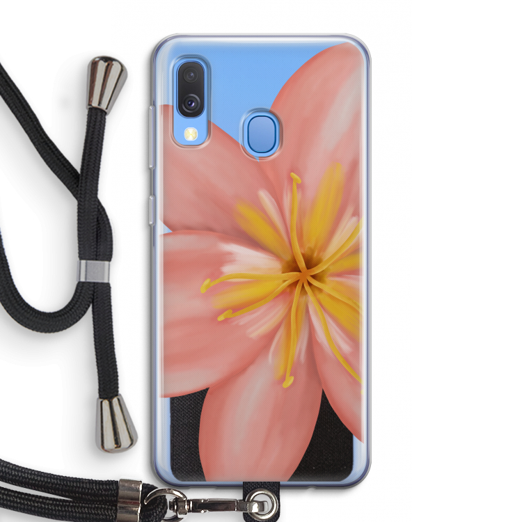 Pink Ellila Flower: Samsung Galaxy A40 Transparant Hoesje met koord