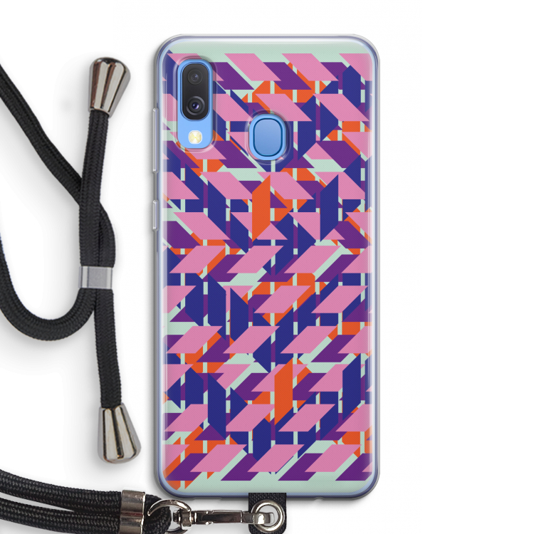 Skew Blush 3: Samsung Galaxy A40 Transparant Hoesje met koord