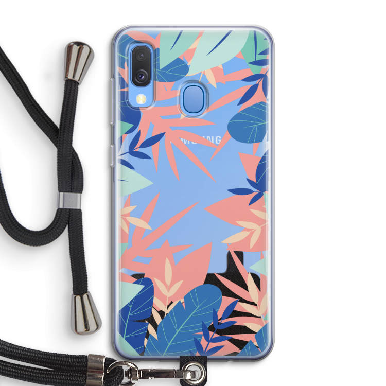 Tropisch: Samsung Galaxy A40 Transparant Hoesje met koord