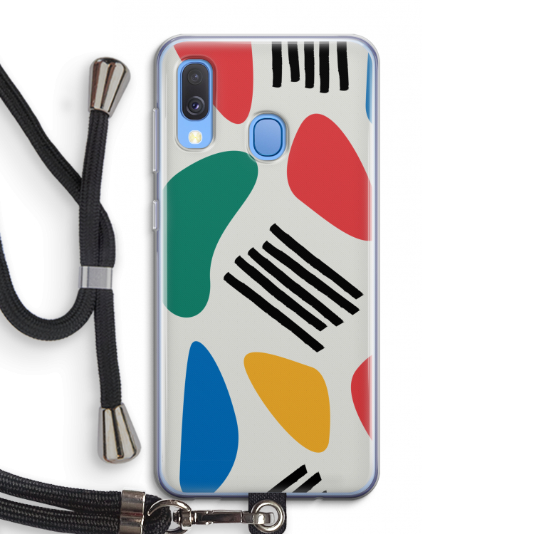 Illustratieve pop 1: Samsung Galaxy A40 Transparant Hoesje met koord