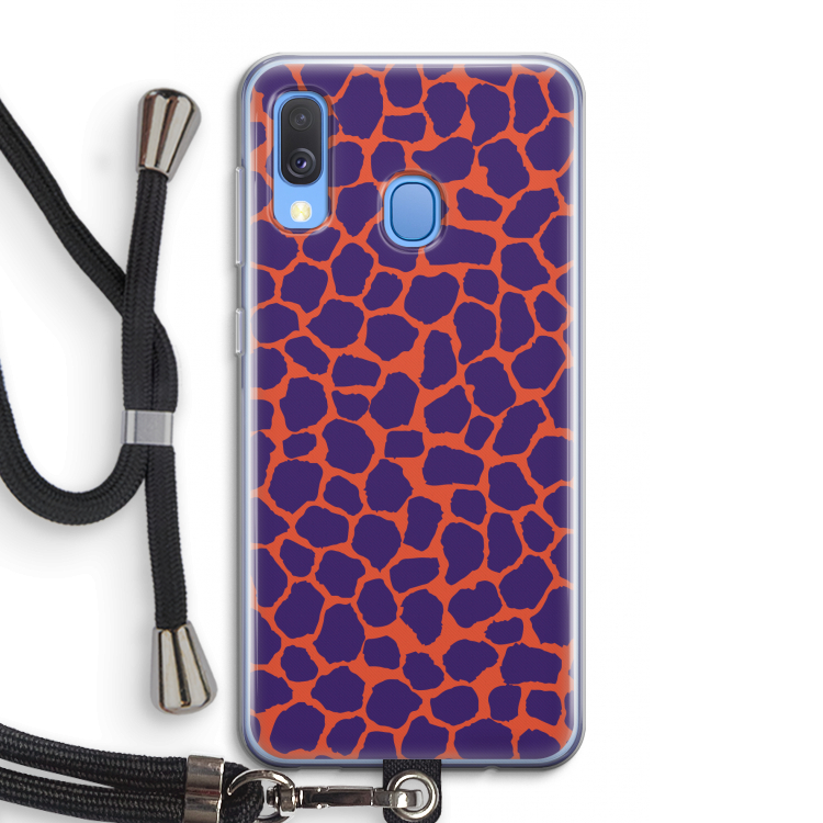 Purple Giraffe: Samsung Galaxy A40 Transparant Hoesje met koord
