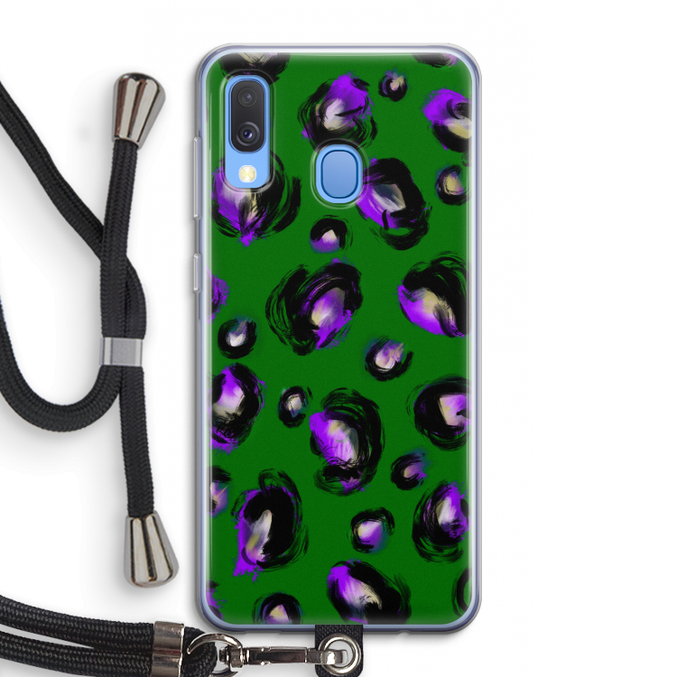 Green Cheetah: Samsung Galaxy A40 Transparant Hoesje met koord