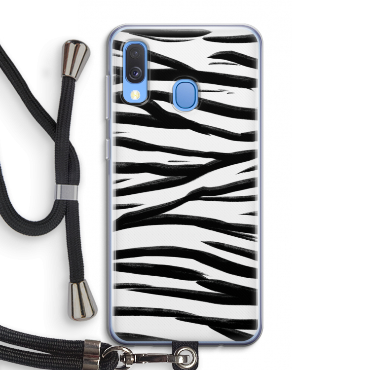 Zebra pattern: Samsung Galaxy A40 Transparant Hoesje met koord