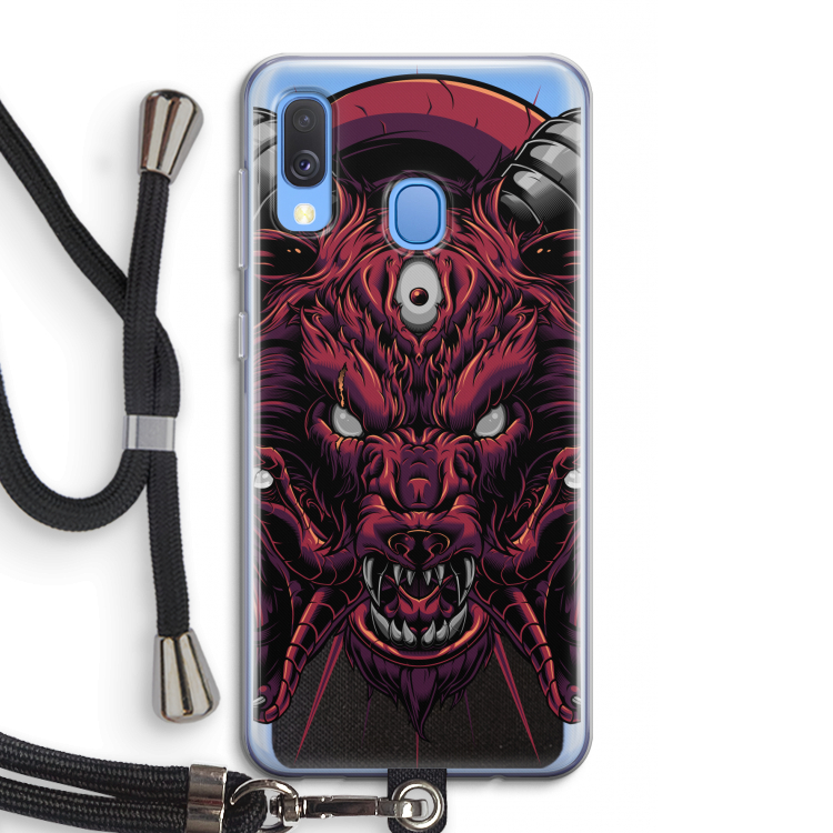 Hell Hound and Serpents: Samsung Galaxy A40 Transparant Hoesje met koord