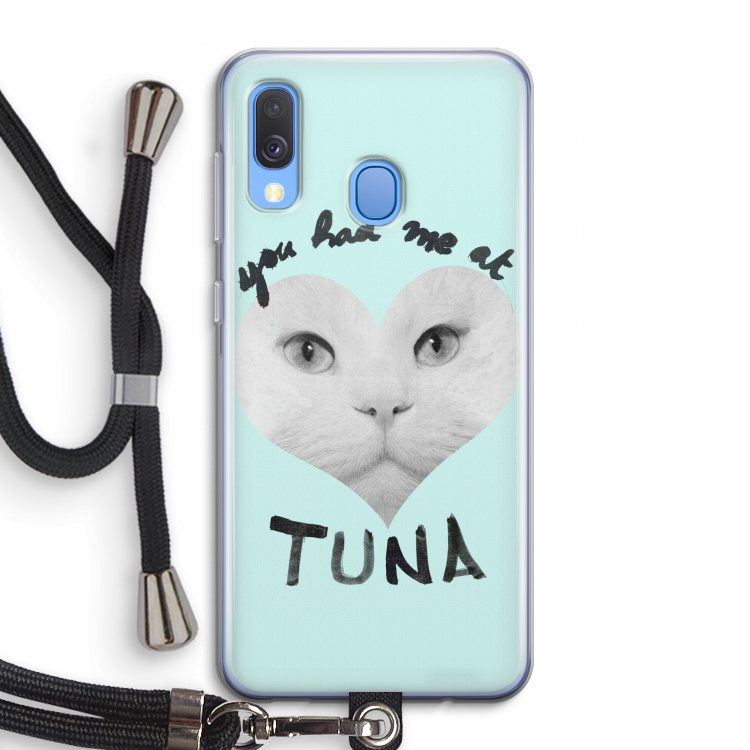 You had me at tuna: Samsung Galaxy A40 Transparant Hoesje met koord