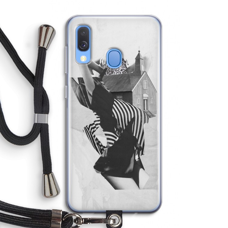 House: Samsung Galaxy A40 Transparant Hoesje met koord