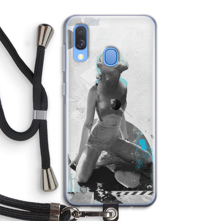 I will not feel a thing: Samsung Galaxy A40 Transparant Hoesje met koord