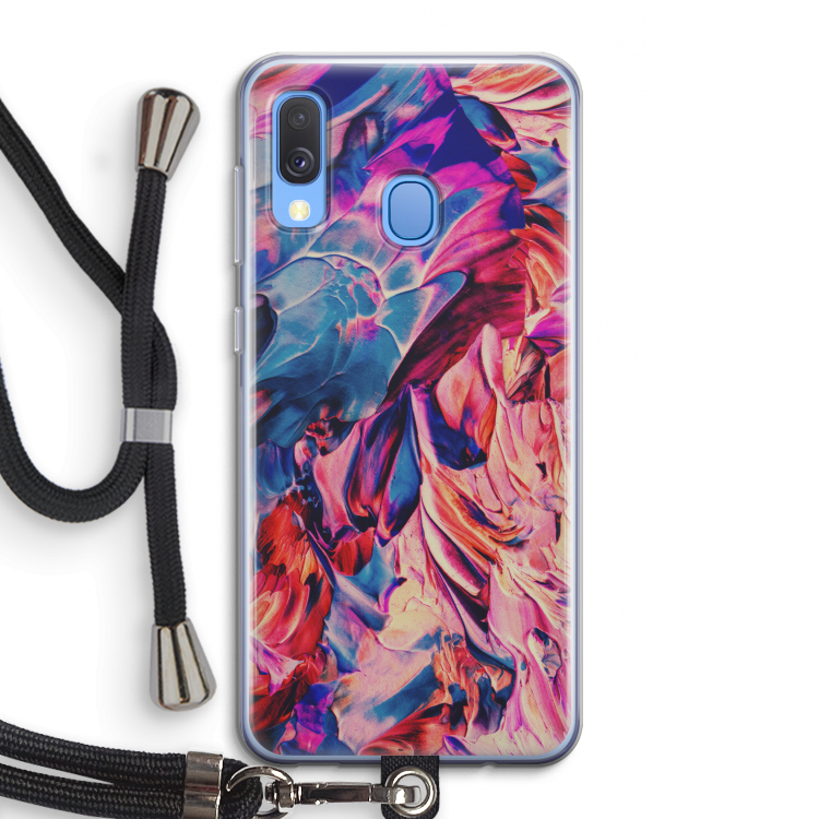 Pink Orchard: Samsung Galaxy A40 Transparant Hoesje met koord