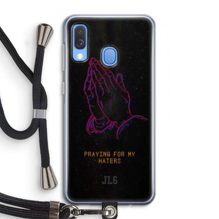 Praying For My Haters: Samsung Galaxy A40 Transparant Hoesje met koord