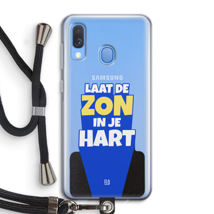Laat de zon in je hart: Samsung Galaxy A40 Transparant Hoesje met koord