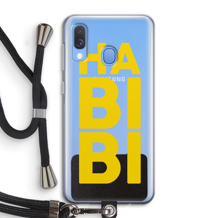 Habibi Blue: Samsung Galaxy A40 Transparant Hoesje met koord