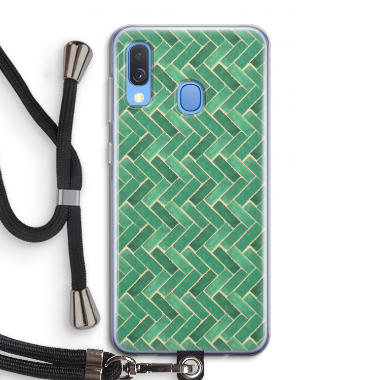 Moroccan tiles 2: Samsung Galaxy A40 Transparant Hoesje met koord