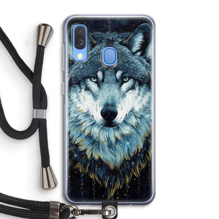 Darkness Wolf: Samsung Galaxy A40 Transparant Hoesje met koord