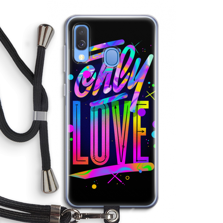 Only Love: Samsung Galaxy A40 Transparant Hoesje met koord
