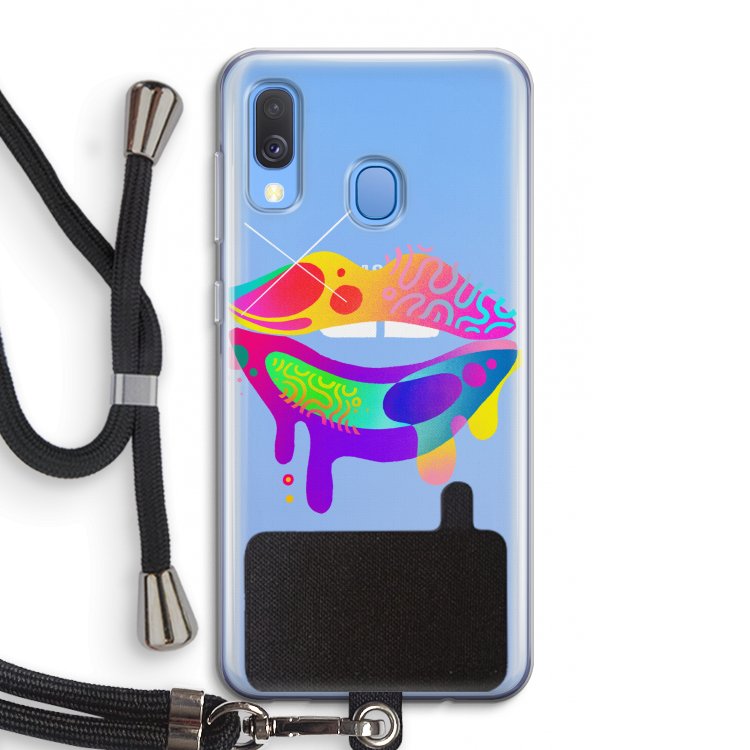 Lip Palette: Samsung Galaxy A40 Transparant Hoesje met koord