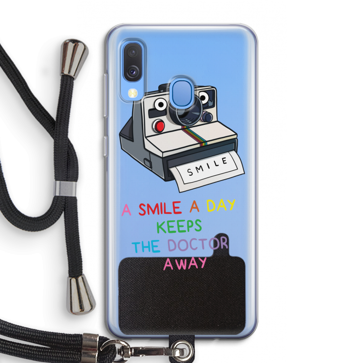 Smile: Samsung Galaxy A40 Transparant Hoesje met koord