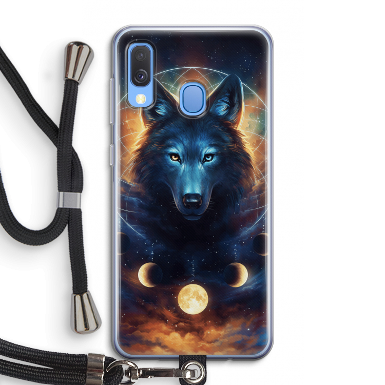 Wolf Dreamcatcher: Samsung Galaxy A40 Transparant Hoesje met koord