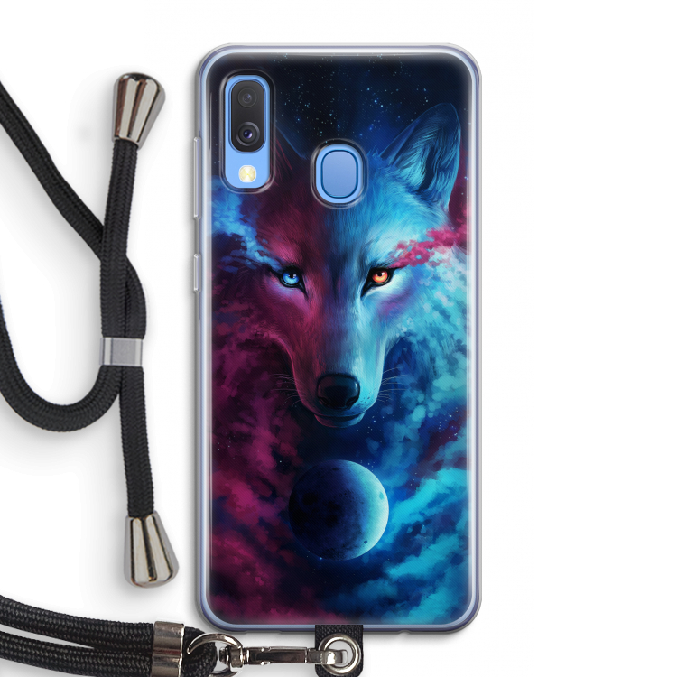 Where Light And Dark Meet: Samsung Galaxy A40 Transparant Hoesje met koord