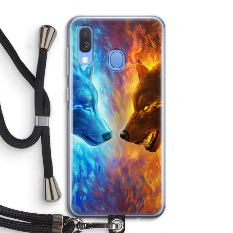 Fire & Ice: Samsung Galaxy A40 Transparant Hoesje met koord