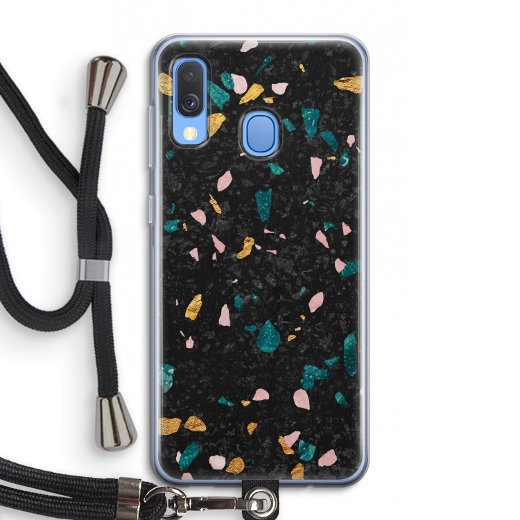 Terrazzo N°10: Samsung Galaxy A40 Transparant Hoesje met koord