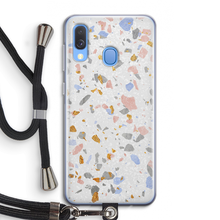 Terrazzo N°8: Samsung Galaxy A40 Transparant Hoesje met koord