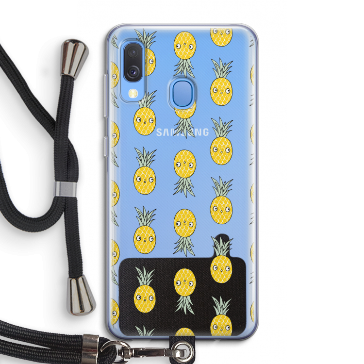 Ananas: Samsung Galaxy A40 Transparant Hoesje met koord