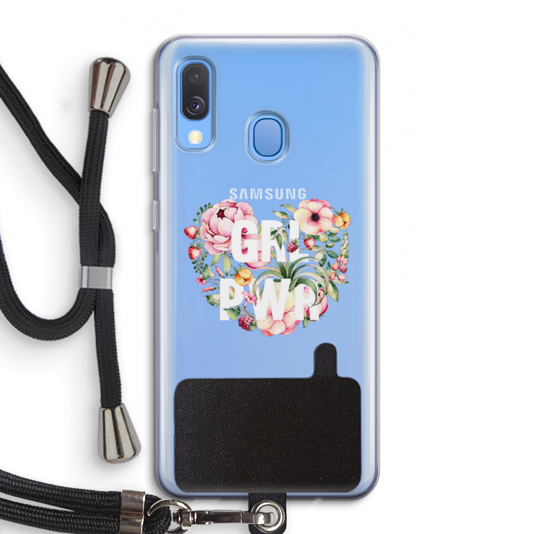GRL PWR Flower: Samsung Galaxy A40 Transparant Hoesje met koord