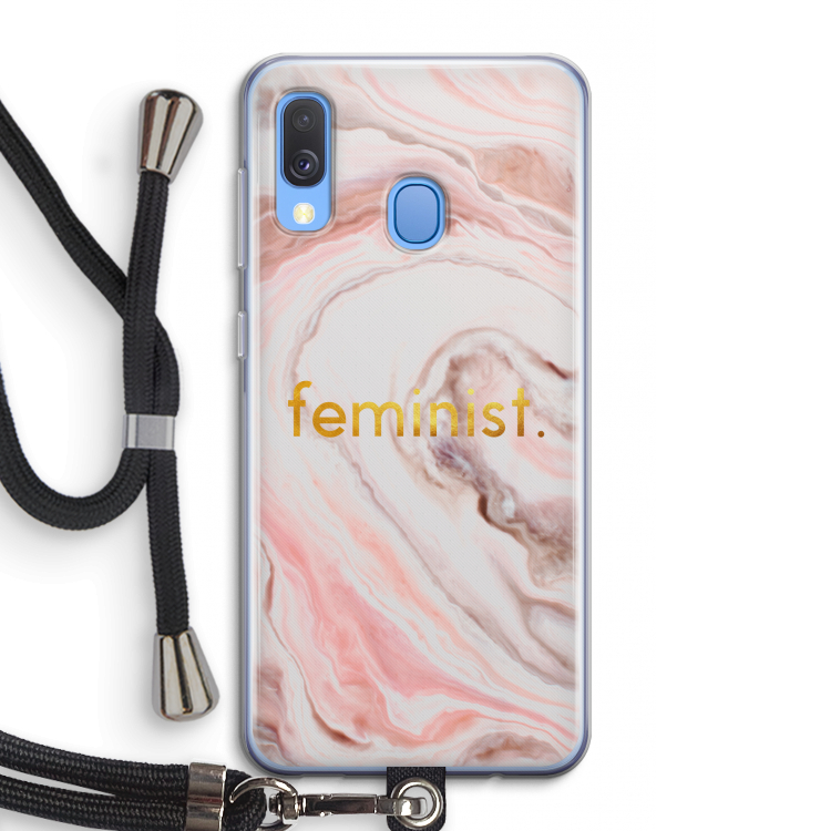 Feminist: Samsung Galaxy A40 Transparant Hoesje met koord