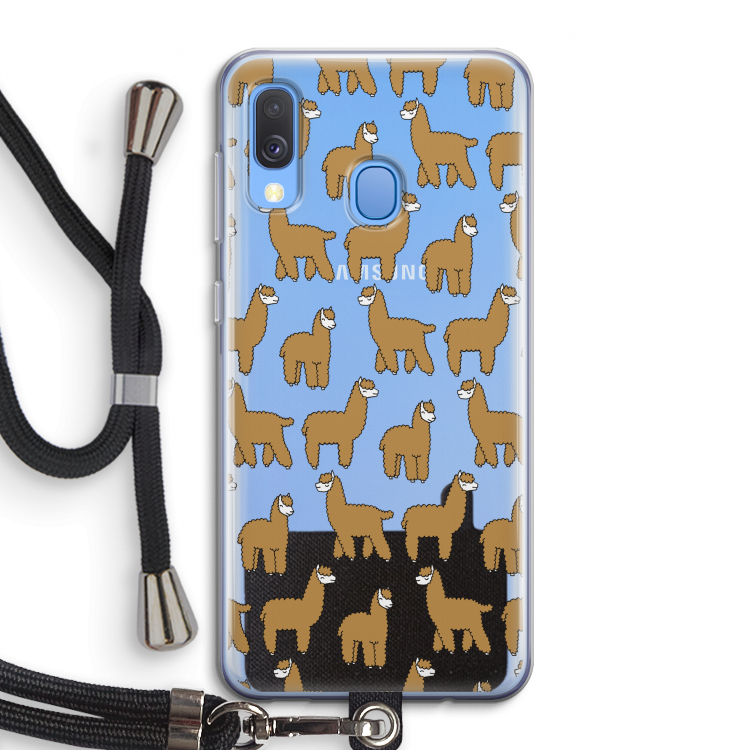 Alpacas: Samsung Galaxy A40 Transparant Hoesje met koord