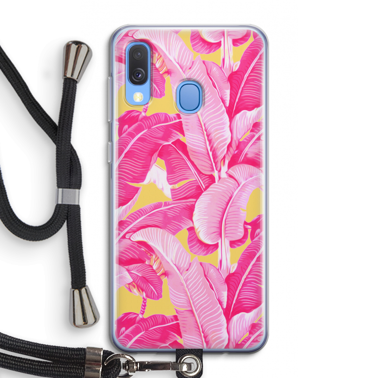 Pink Banana: Samsung Galaxy A40 Transparant Hoesje met koord