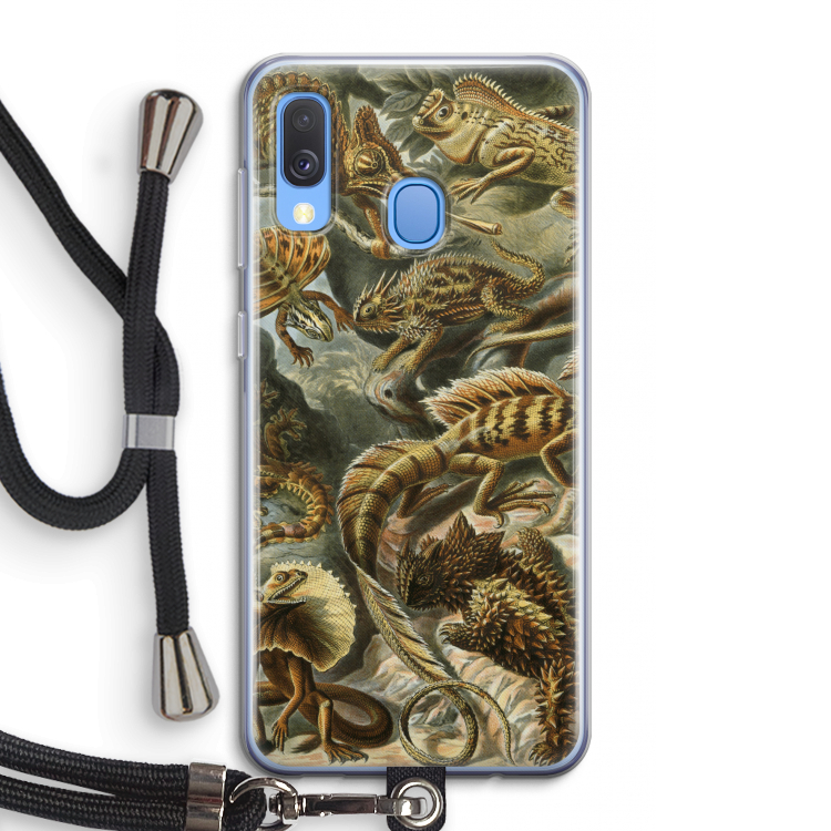 Haeckel Lacertilia: Samsung Galaxy A40 Transparant Hoesje met koord