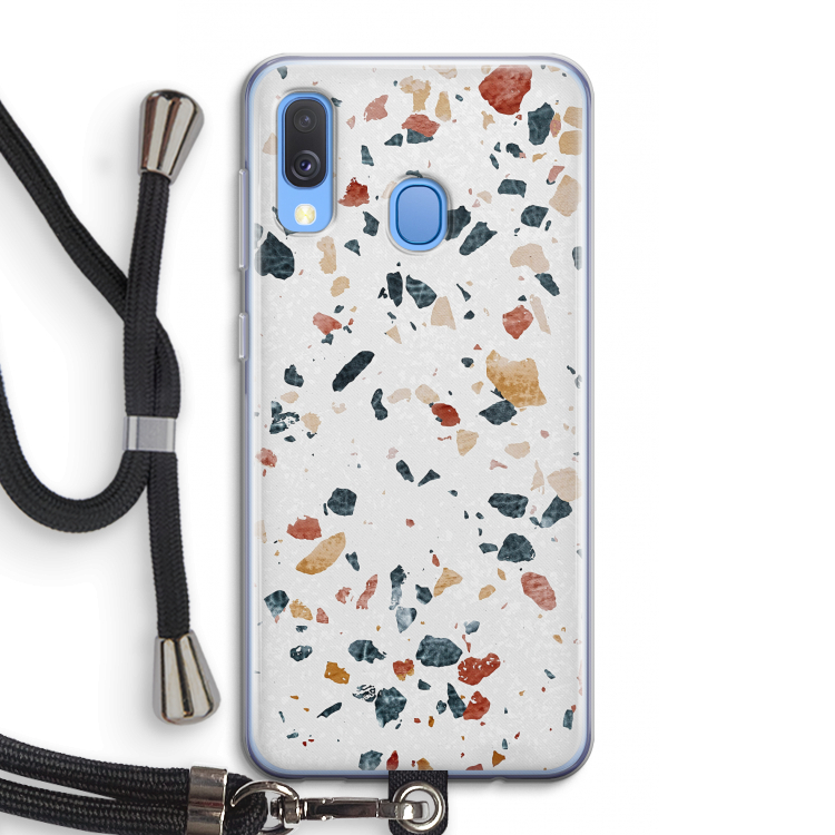 Terrazzo N°4: Samsung Galaxy A40 Transparant Hoesje met koord