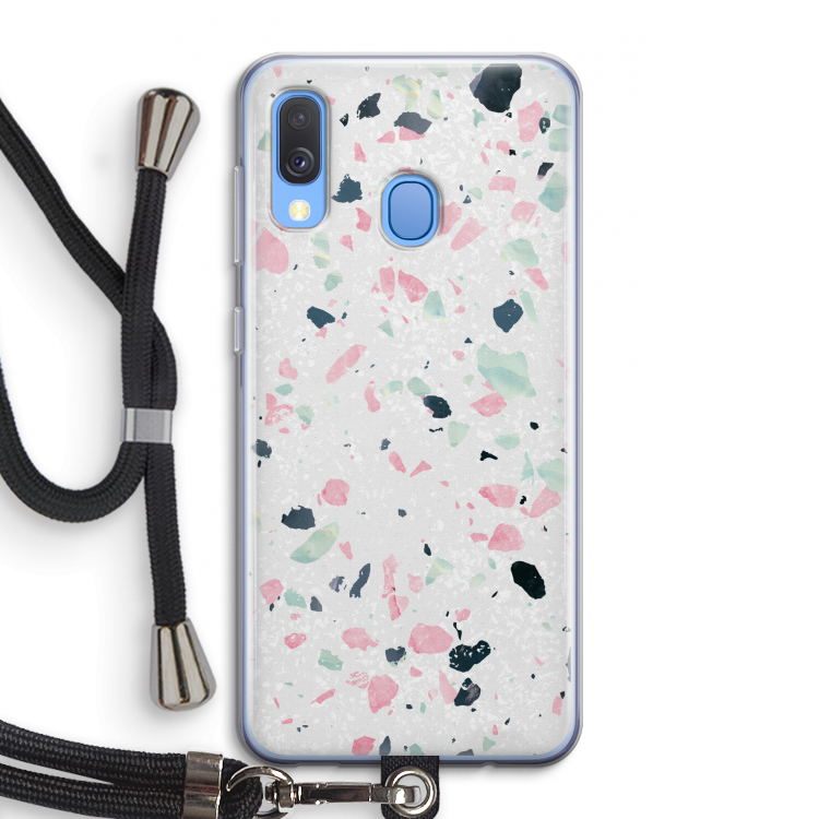 Terrazzo N°3: Samsung Galaxy A40 Transparant Hoesje met koord