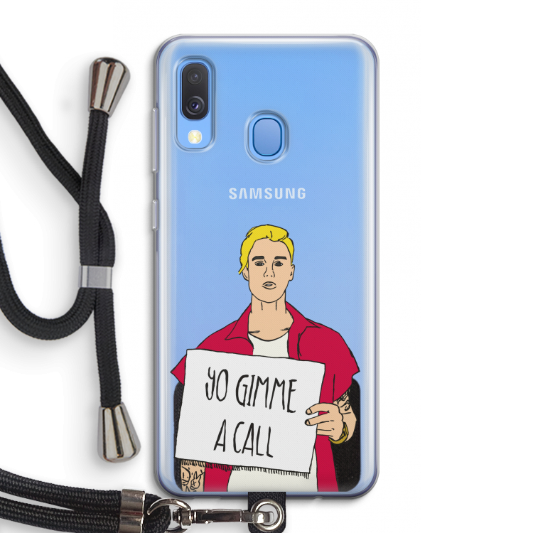 Gimme a call: Samsung Galaxy A40 Transparant Hoesje met koord
