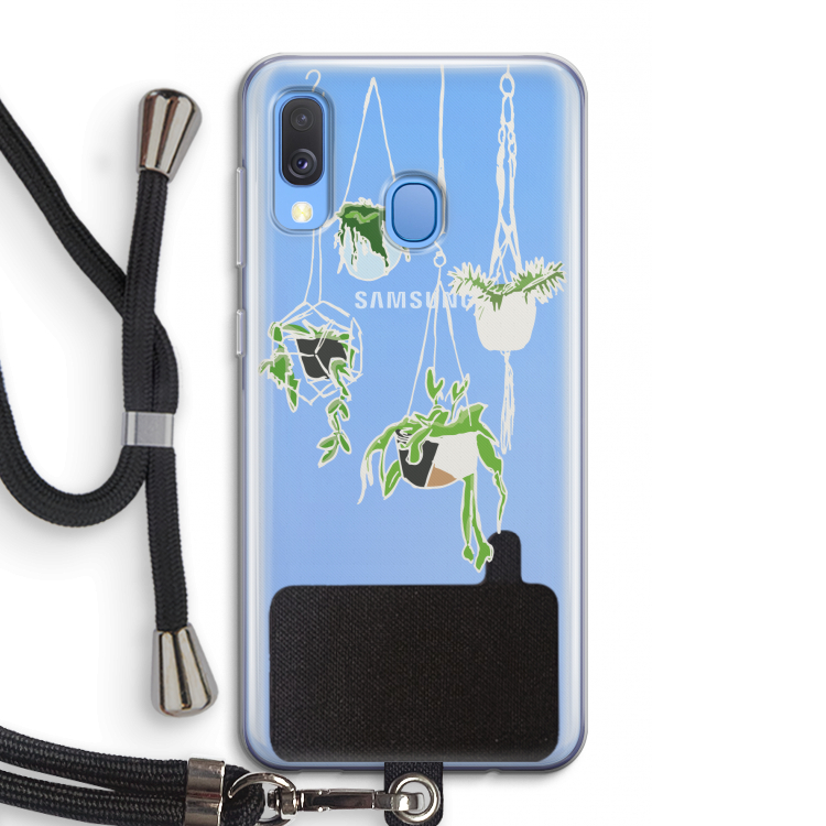 Hang In There: Samsung Galaxy A40 Transparant Hoesje met koord