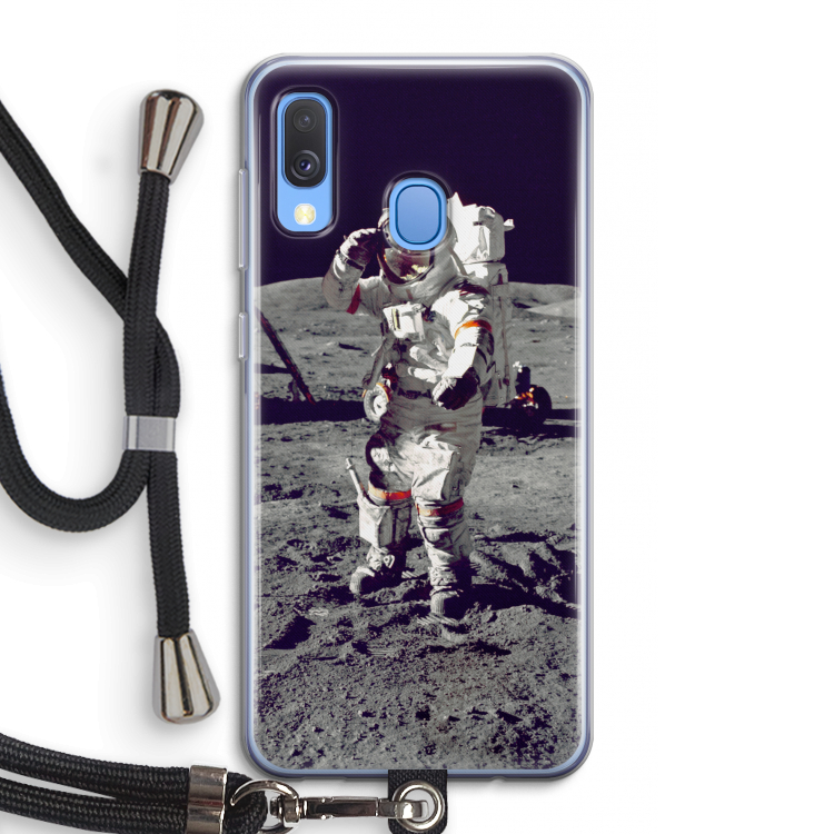 Spaceman: Samsung Galaxy A40 Transparant Hoesje met koord
