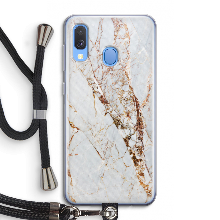 Goud marmer: Samsung Galaxy A40 Transparant Hoesje met koord