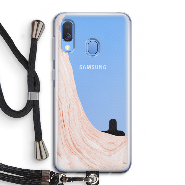 Peach bath: Samsung Galaxy A40 Transparant Hoesje met koord