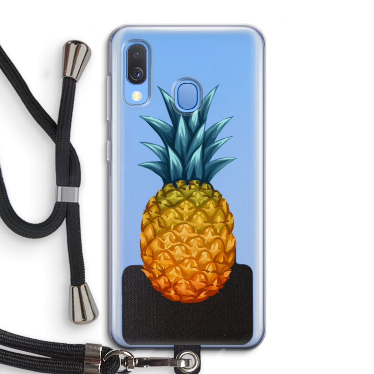 Grote ananas: Samsung Galaxy A40 Transparant Hoesje met koord