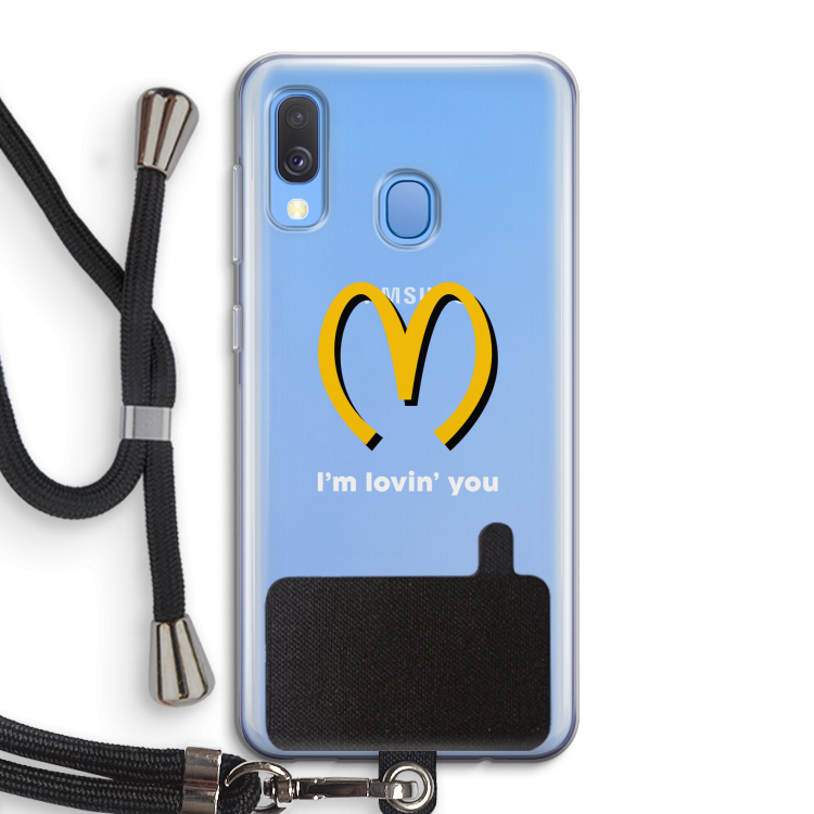 I'm lovin' you: Samsung Galaxy A40 Transparant Hoesje met koord