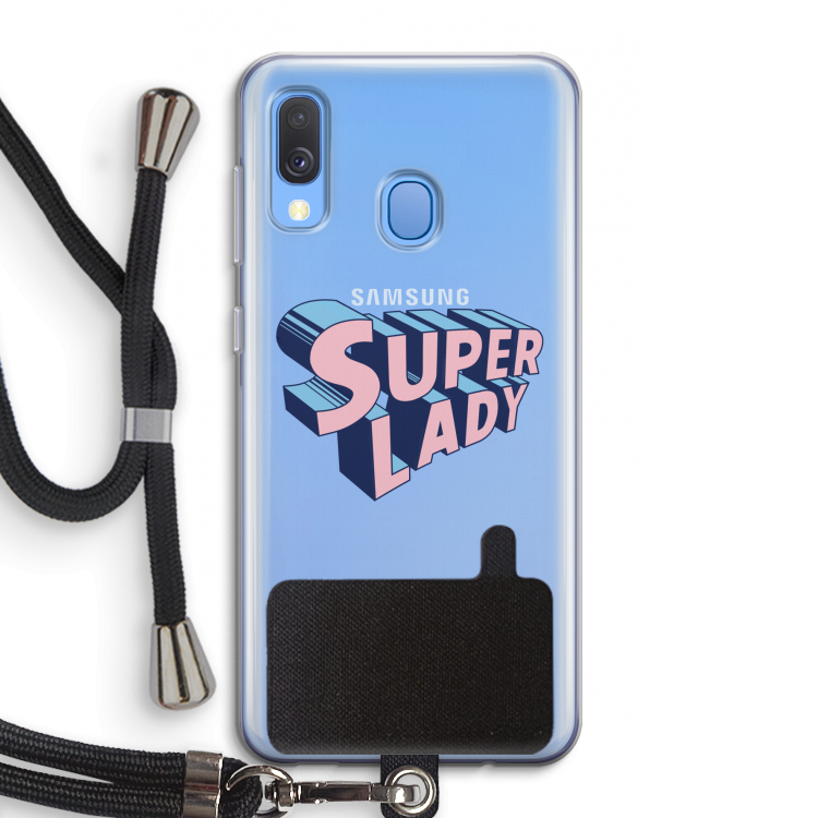 Superlady: Samsung Galaxy A40 Transparant Hoesje met koord