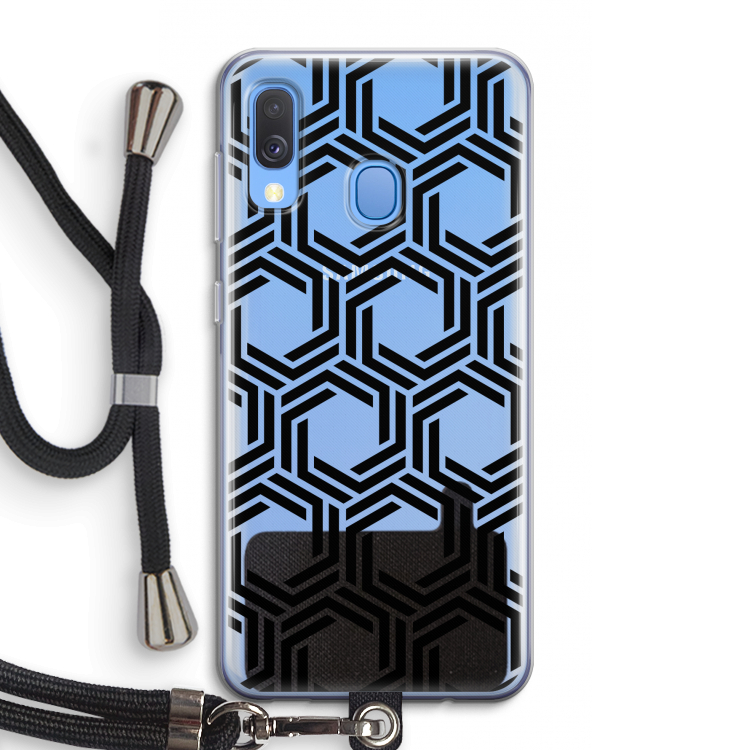 Geometrisch patroon: Samsung Galaxy A40 Transparant Hoesje met koord